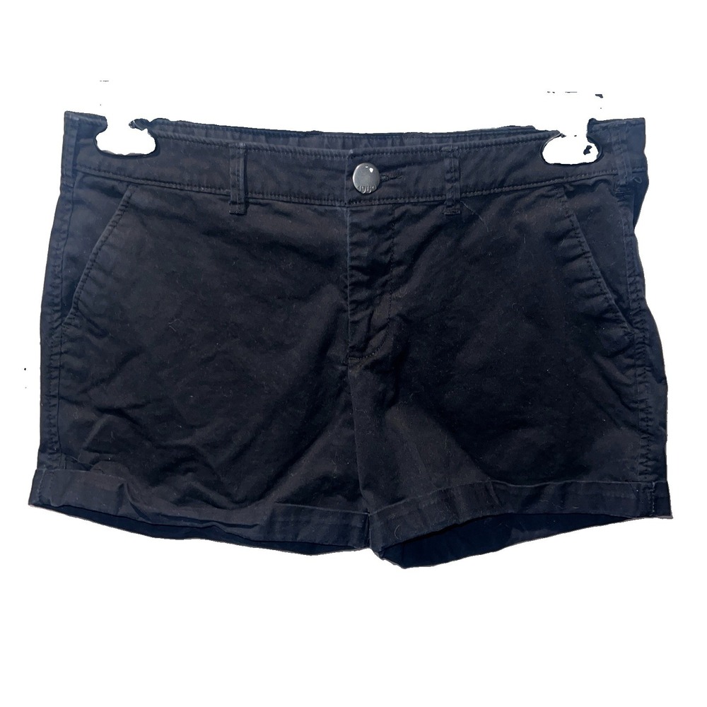 Khakis by GAP Women's Size 4 Black Skinny Boyfriend Shorts Cuffed 4 Pockets